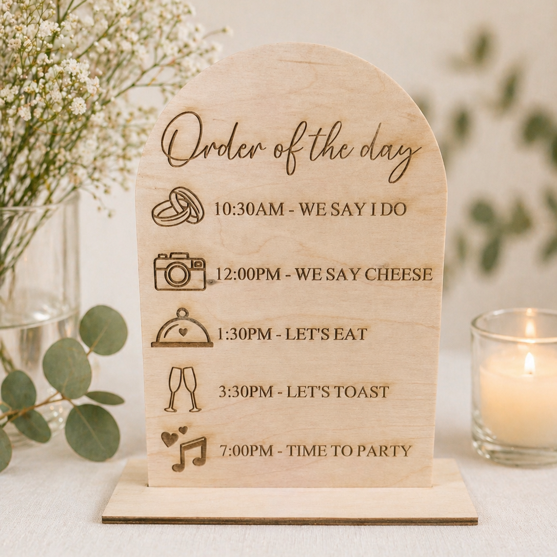 Order of the day wooden sign