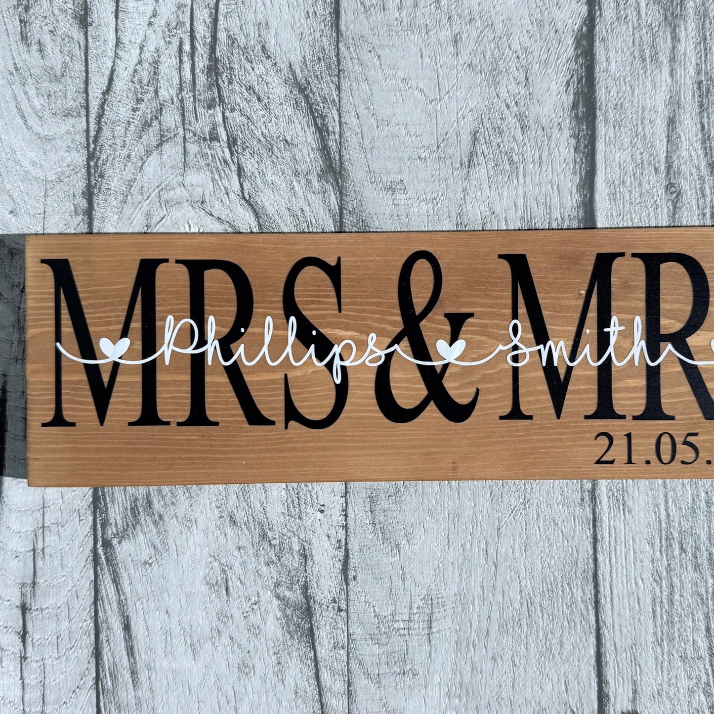 Mrs & Mrs Wooden Sign