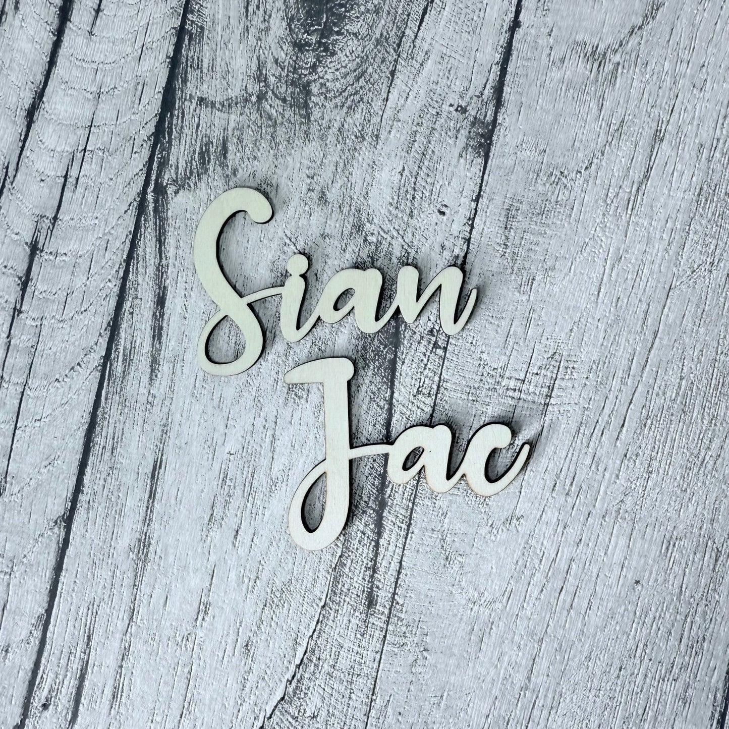 Personalised Wooden Place Names for Weddings