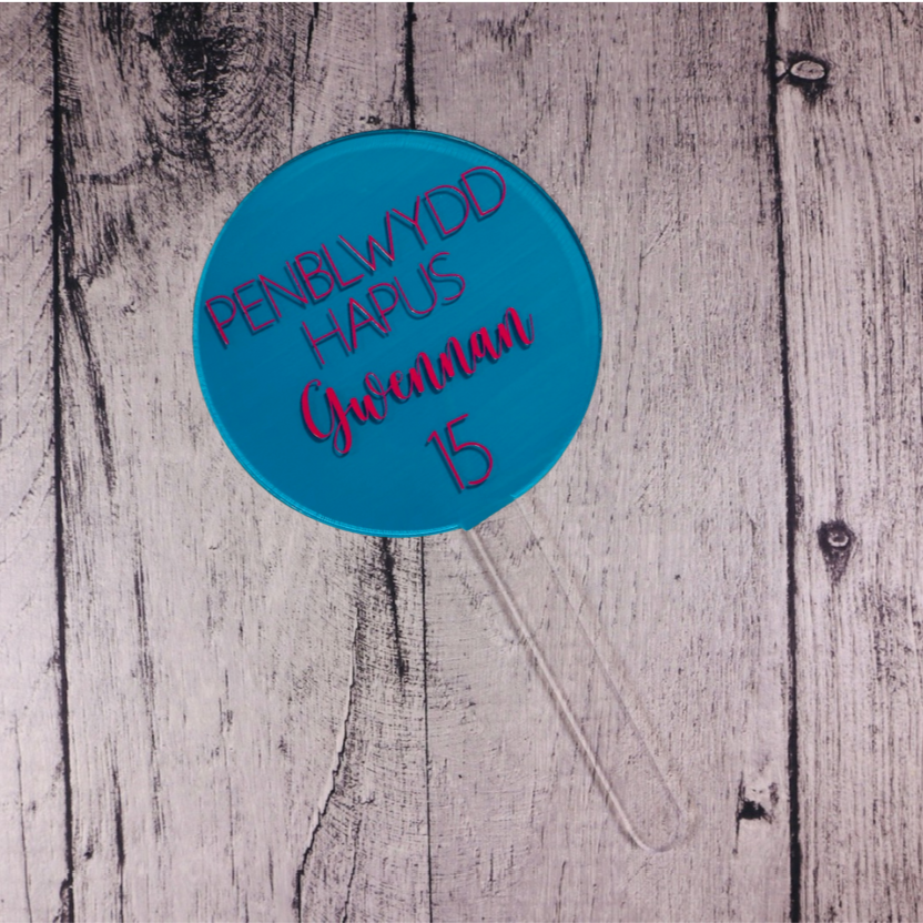 Penblwydd Hapus Cake Topper - Lagoon