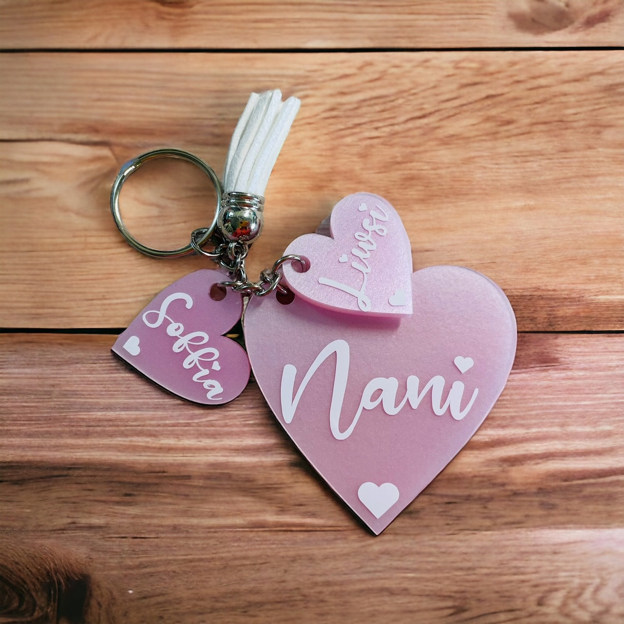 Personalised Acrylic Heart Keyring