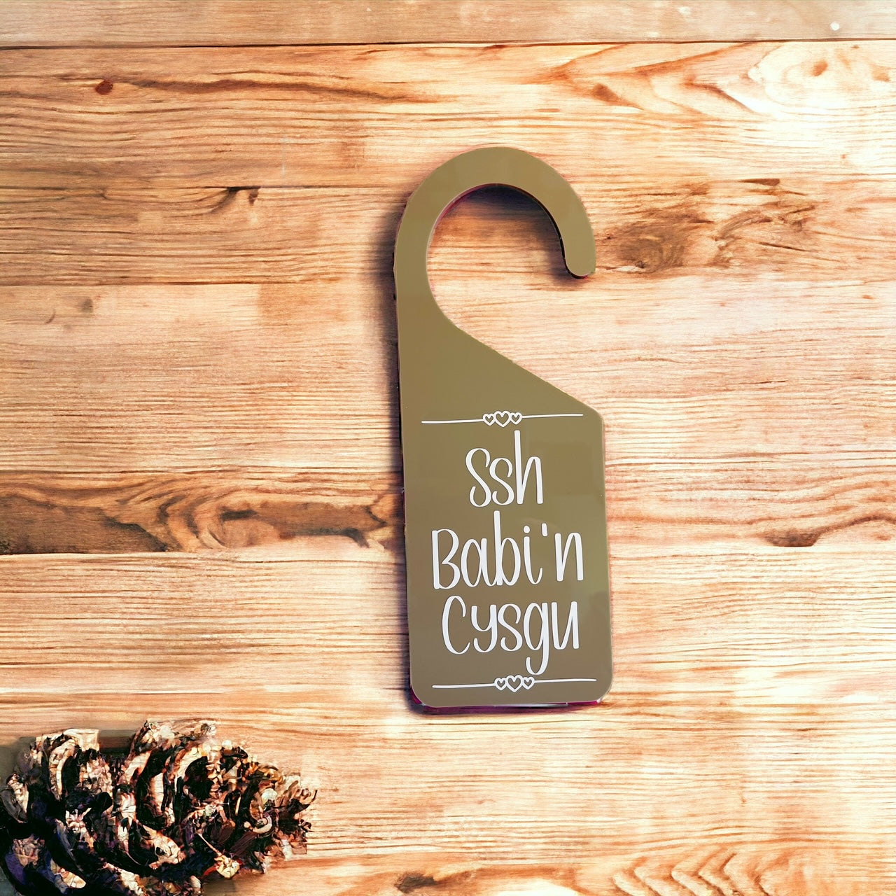 Baby Sleeping Door Hanger - Sage Green