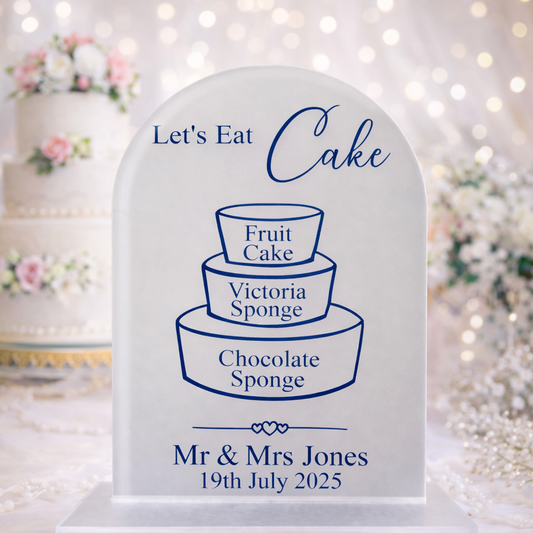 Wedding Cake Menu