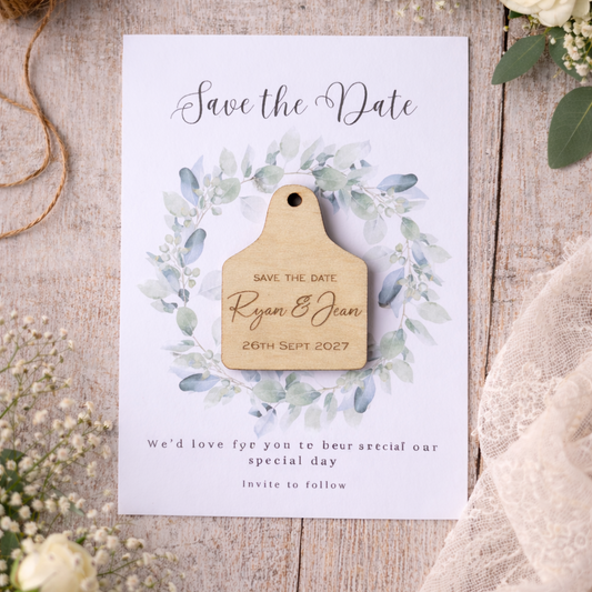 Cattle Ear Tag Save the Date Magnet