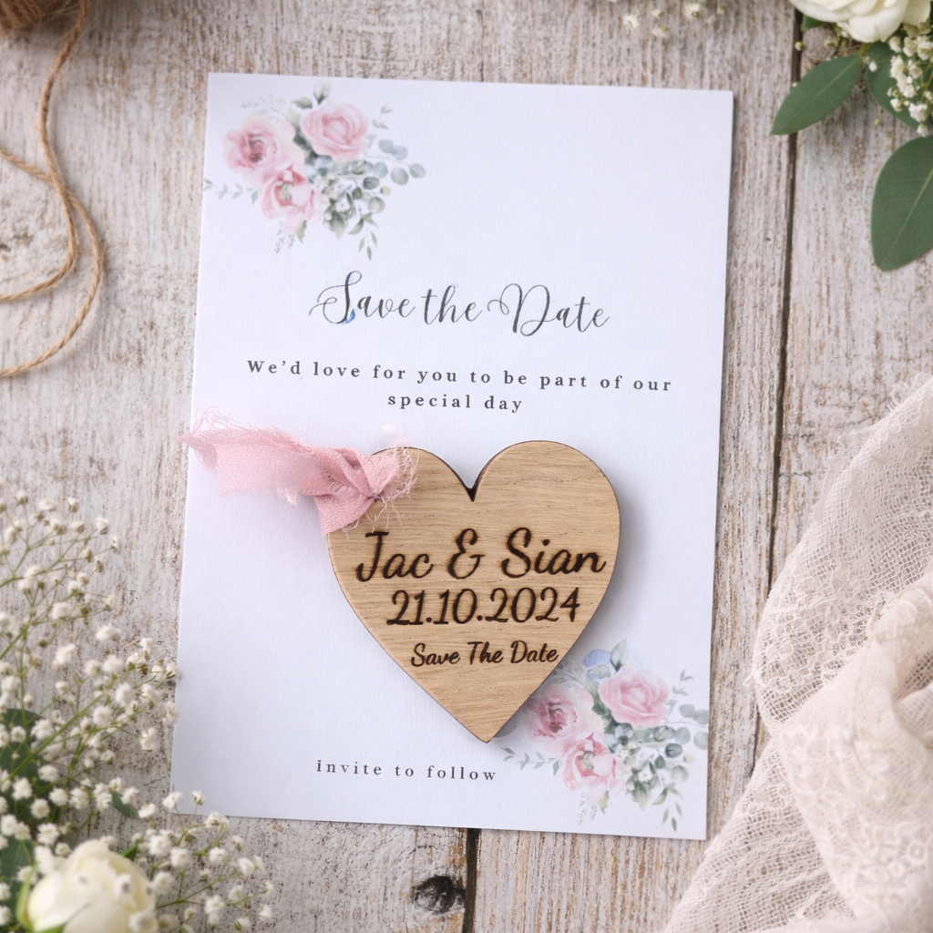 Heart Save the Date Magnet