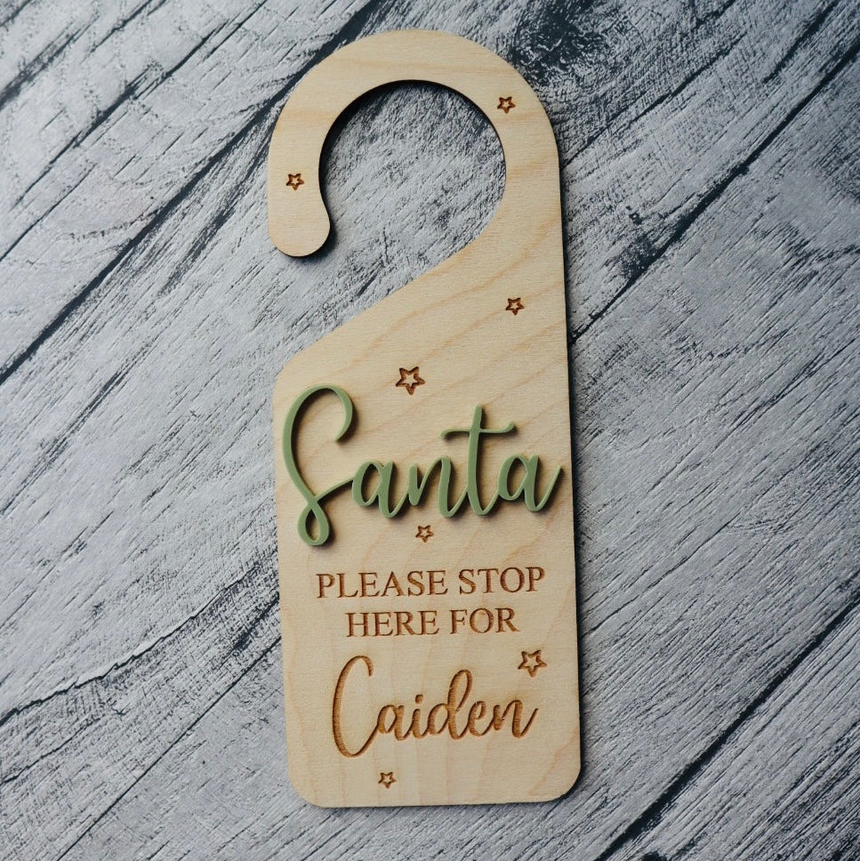 Personalised Santa Stop Here Door Hanger