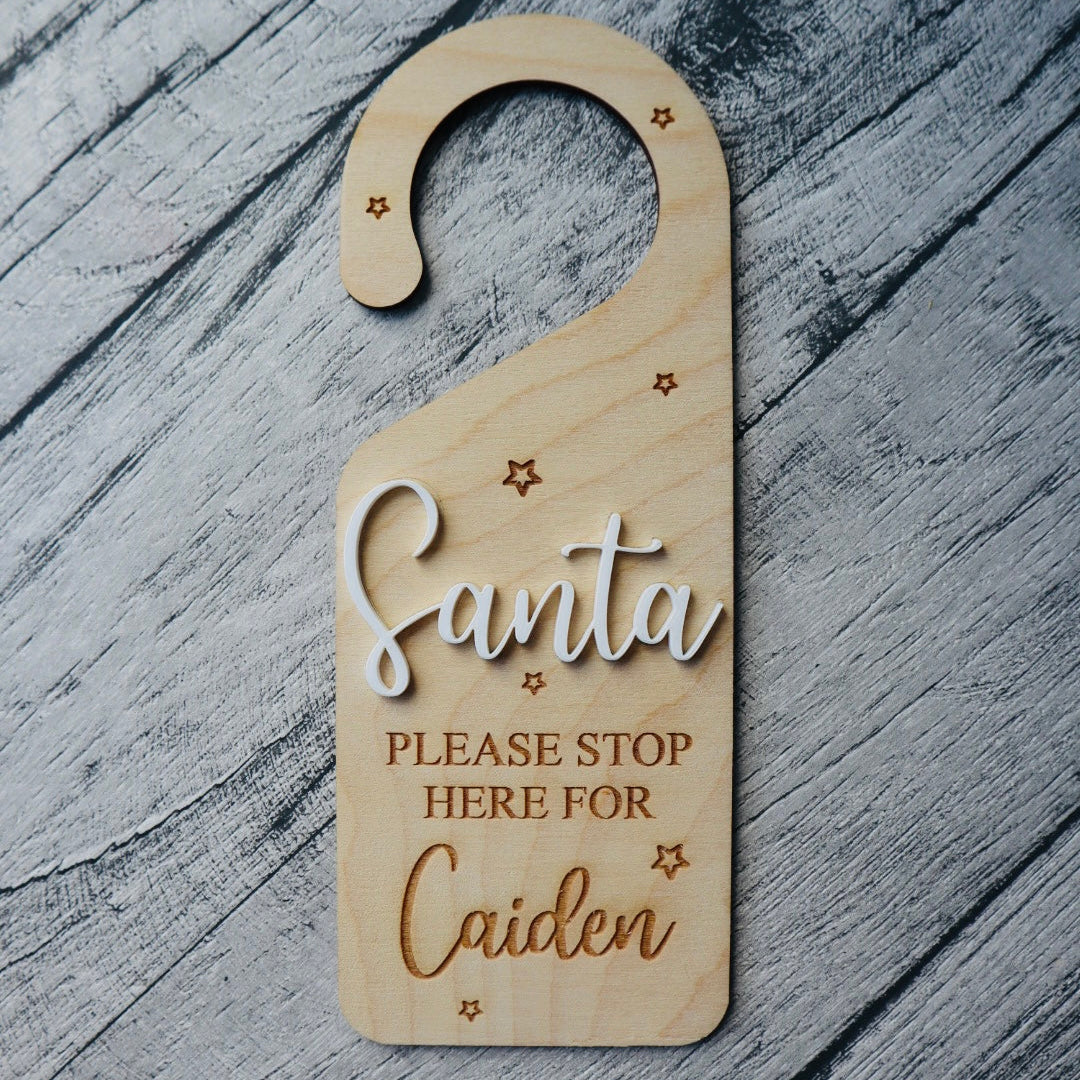 Personalised Santa Stop Here Door Hanger