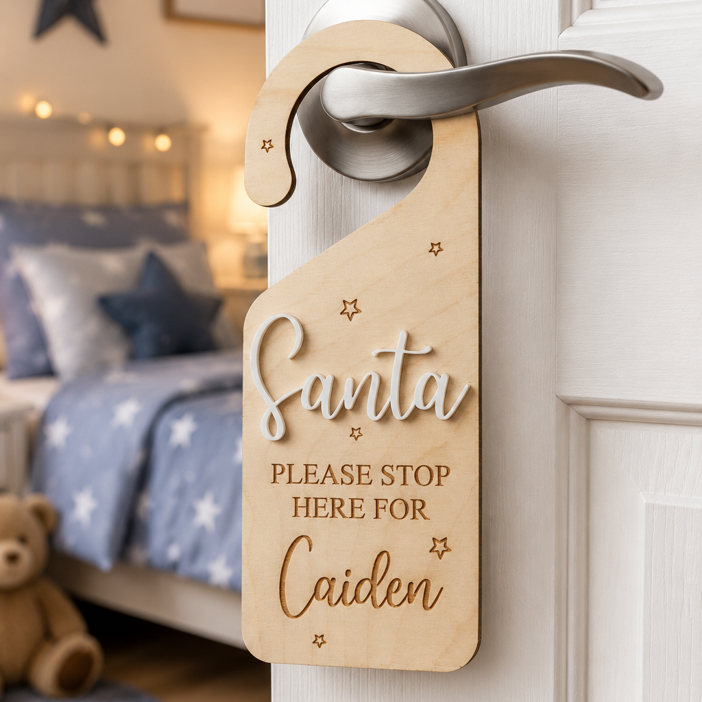 Personalised Santa Stop Here Door Hanger