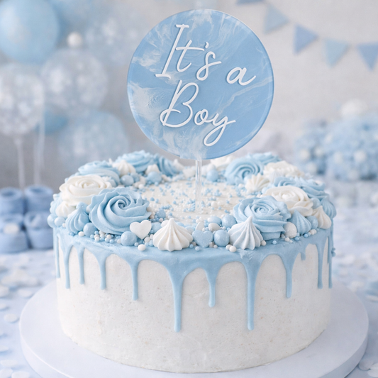 It's A Boy Acrylic Cake Topper