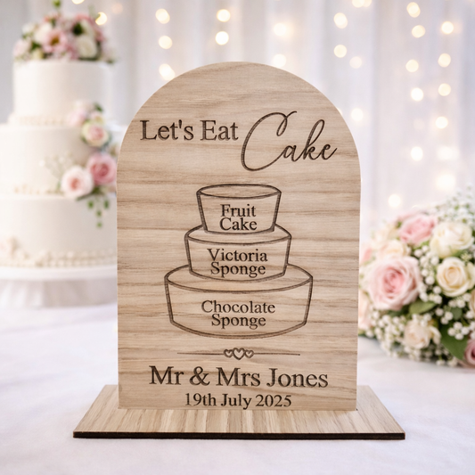 Wedding Cake Menu