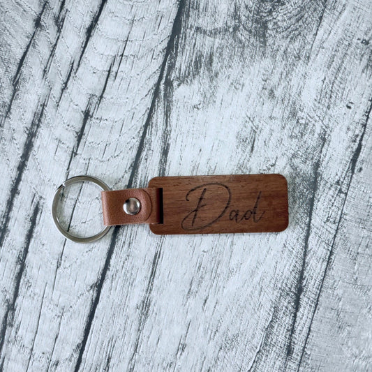 Engraved Dad Keyring