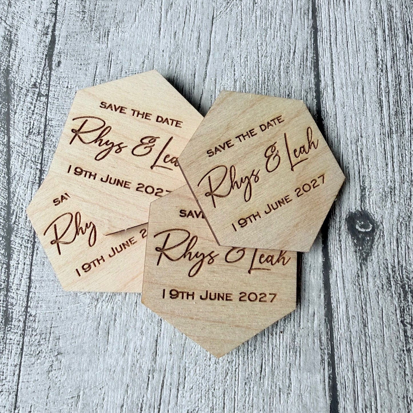 Hexagon Save the Date Magnet