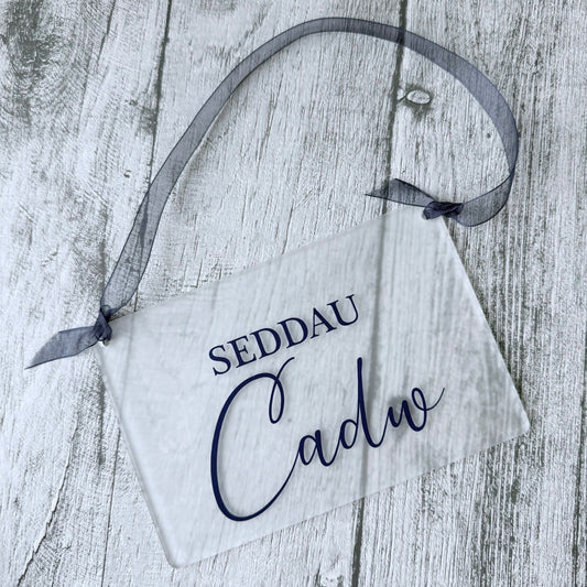 Welsh “Seddau Cadw” Acrylic Sign – Welsh Wedding Reserved Seating Sign