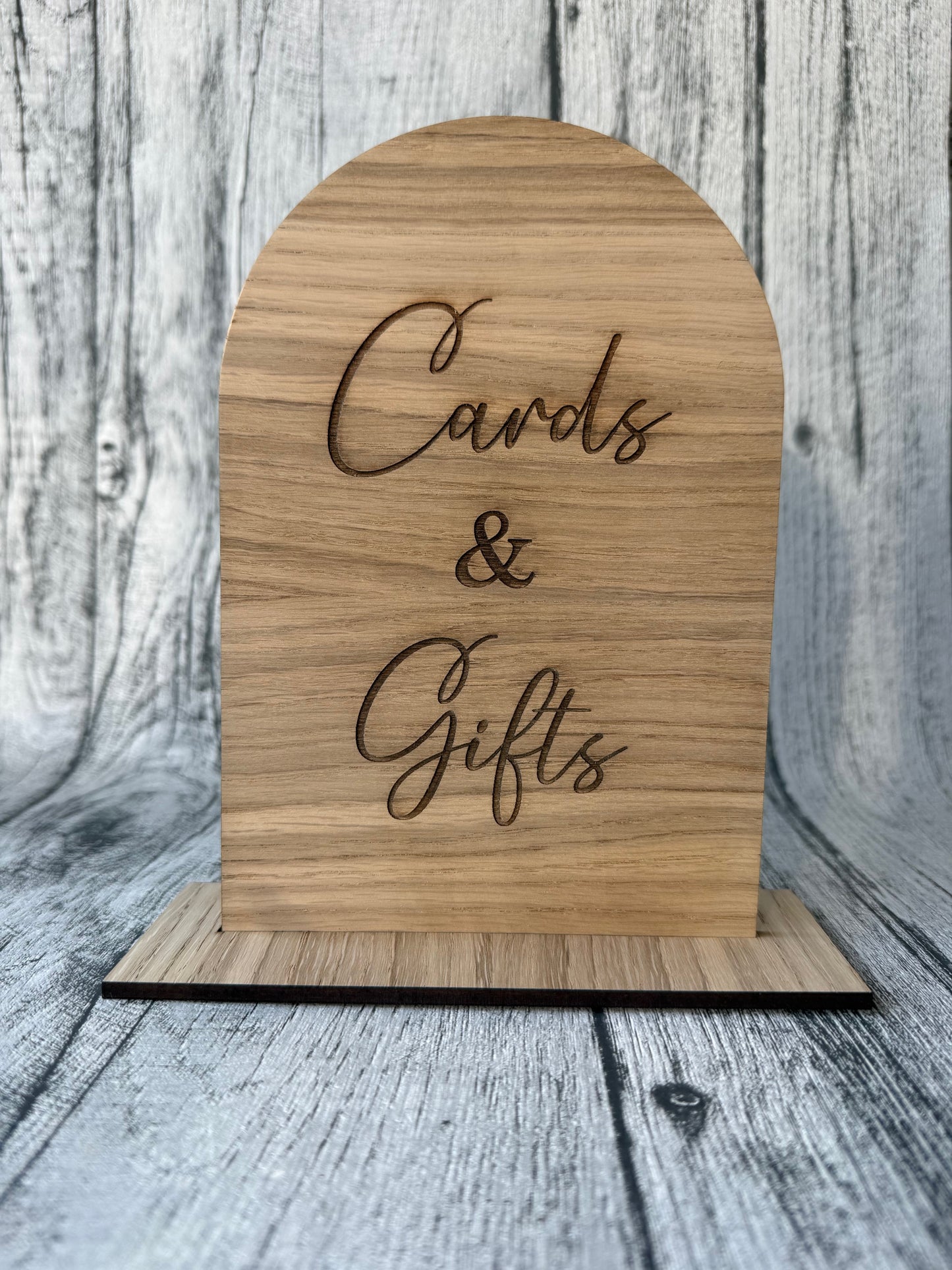 Wooden Cards & Gifts Arch Sign