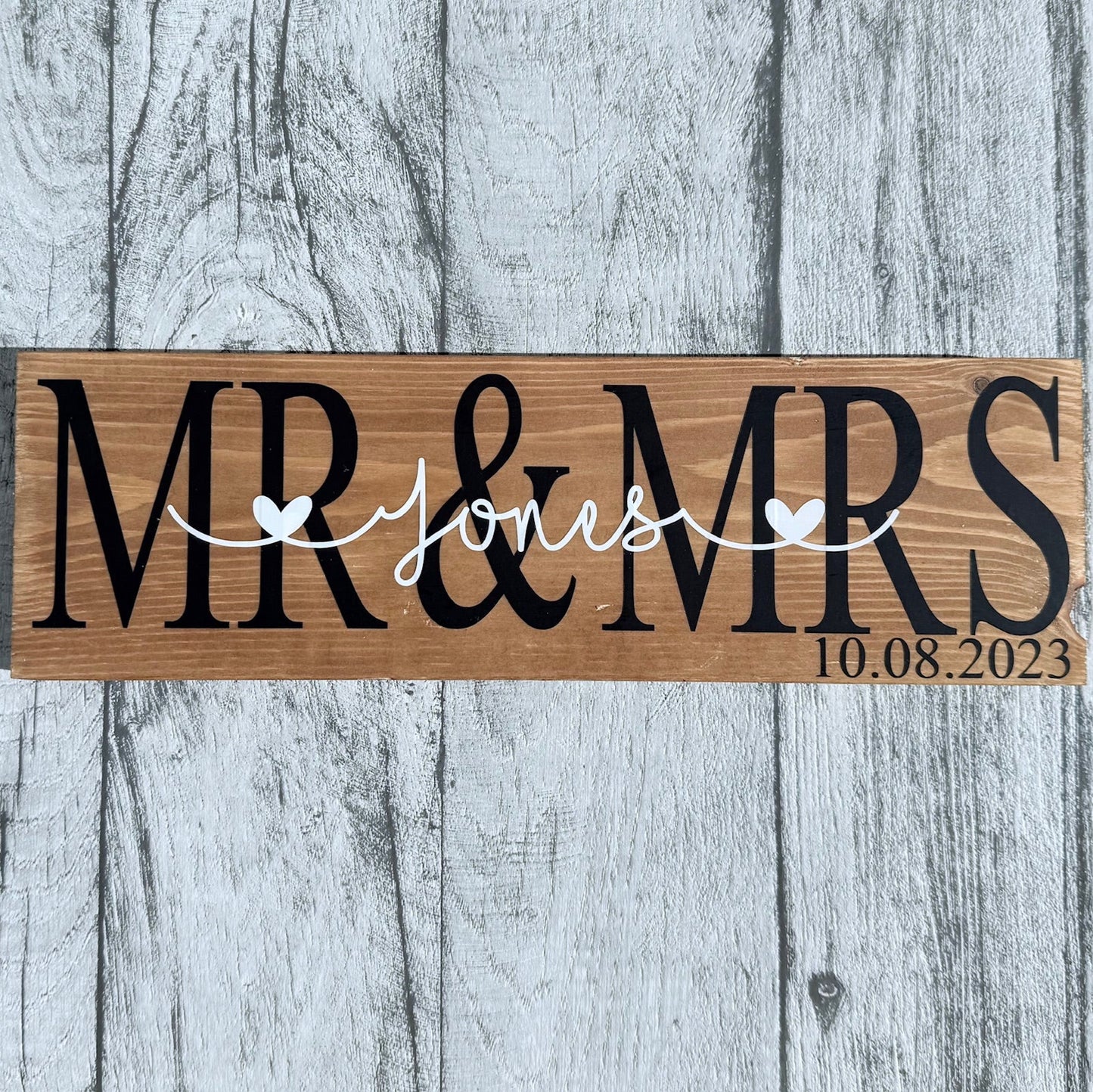 Mr & Mrs Wooden Sign