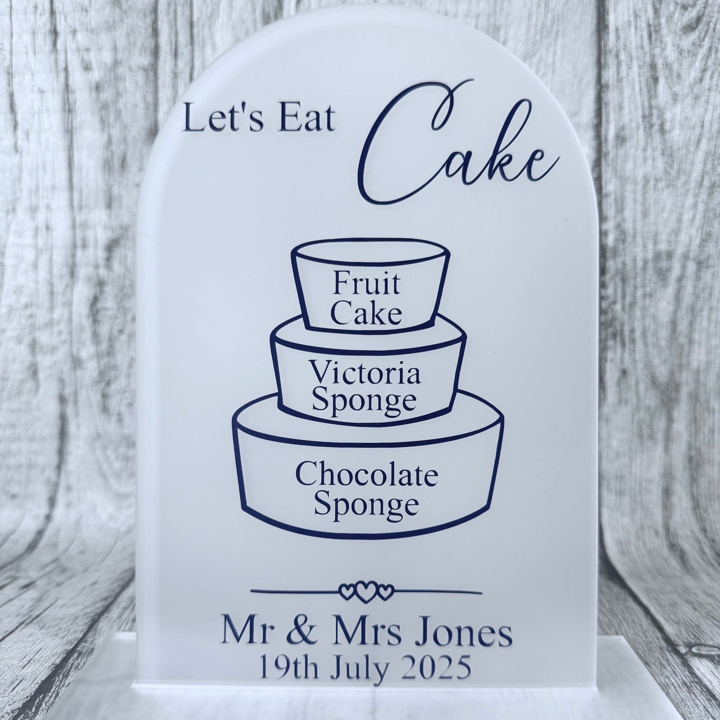 Wedding Cake Menu