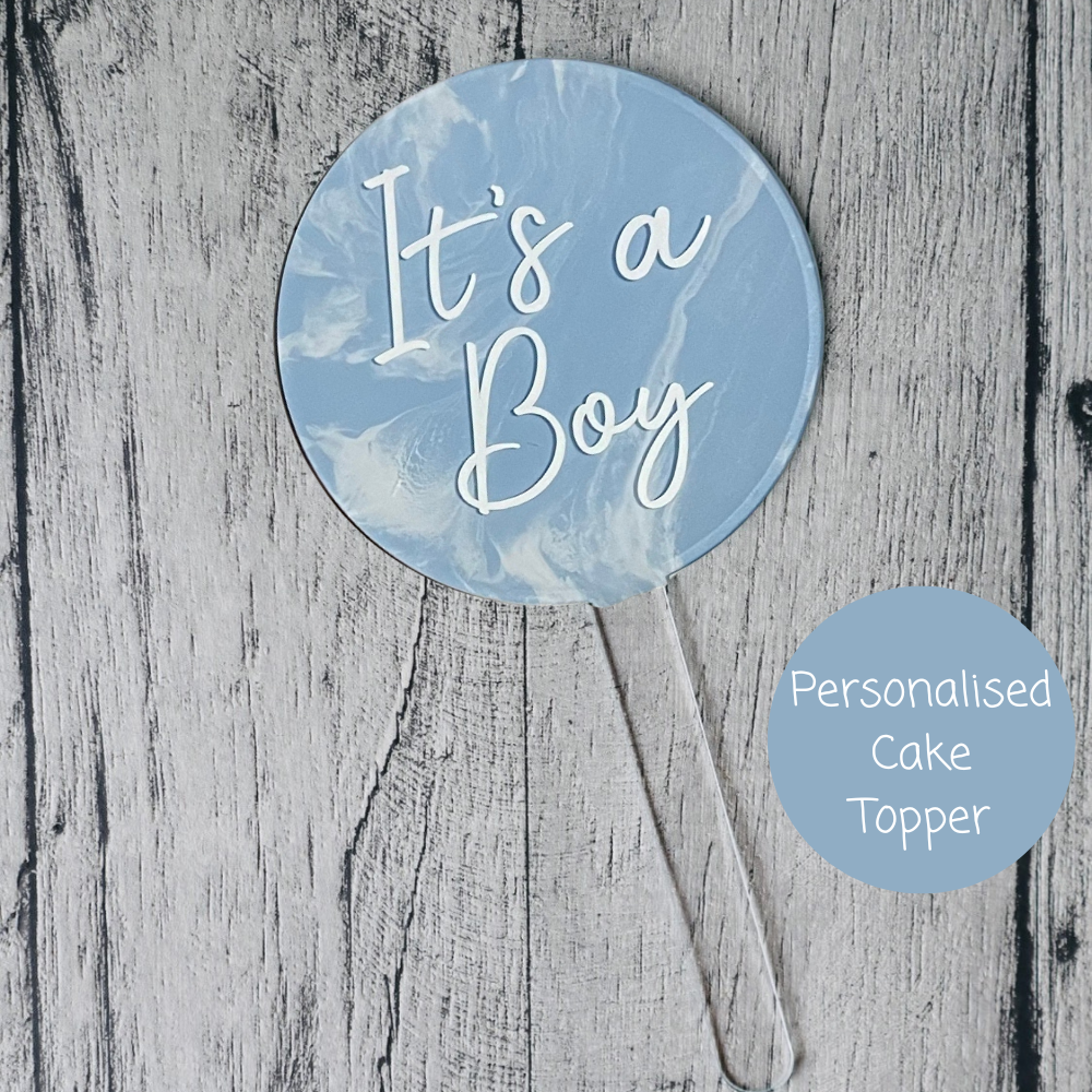 It's A Boy Acrylic Cake Topper
