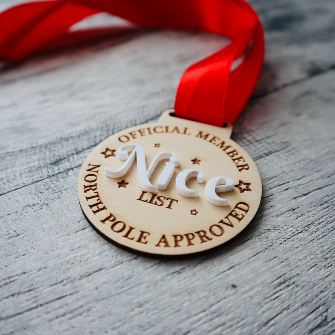 Personalised Nice List Medal