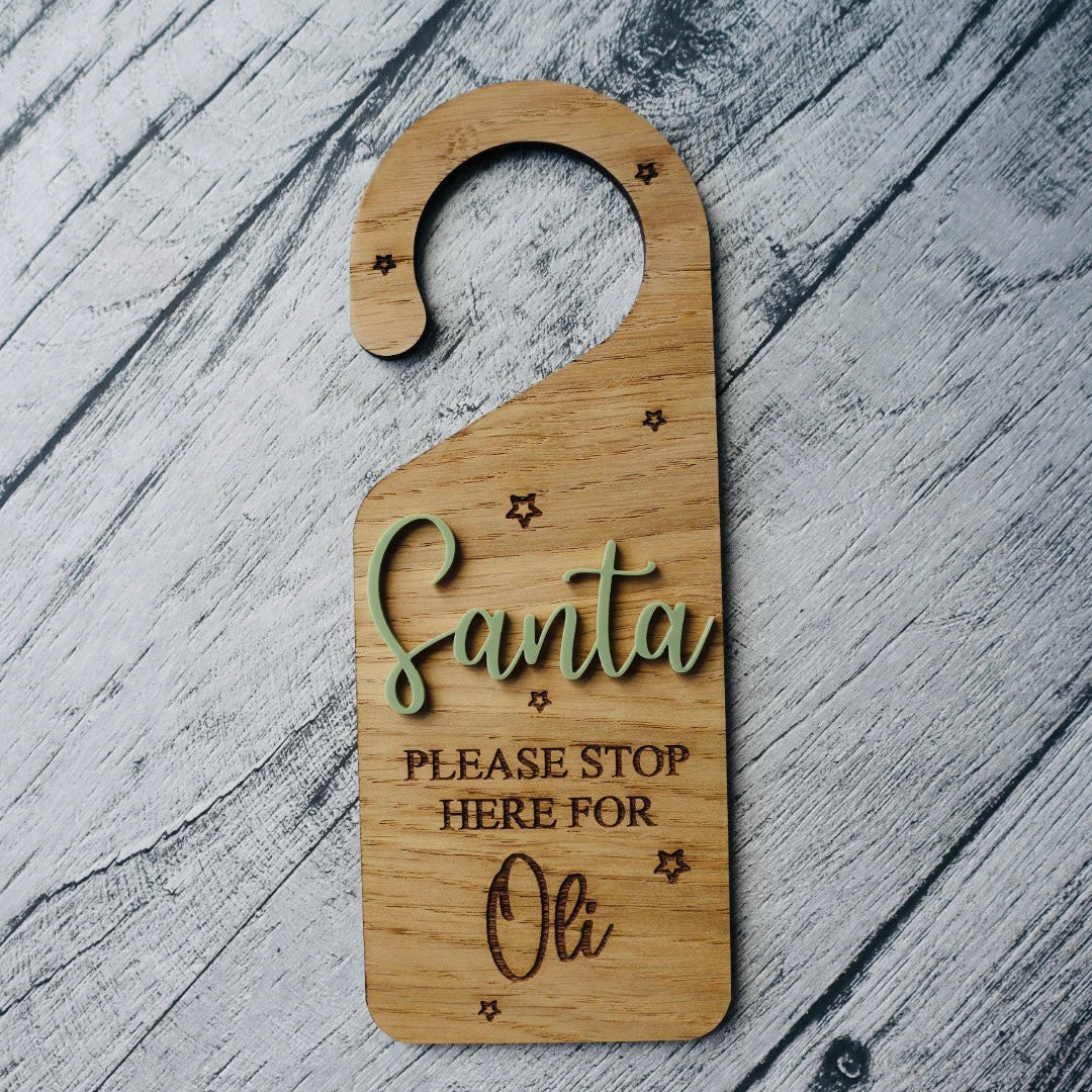 Personalised Santa Stop Here Door Hanger