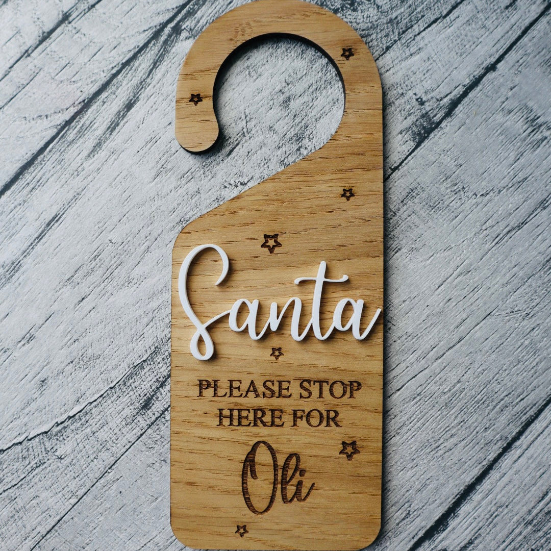 Personalised Santa Stop Here Door Hanger