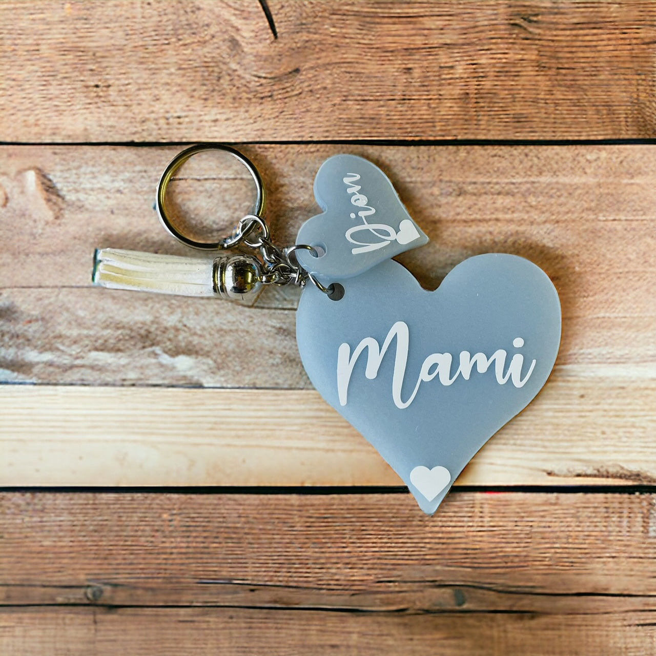 Personalised Acrylic Heart Keyring