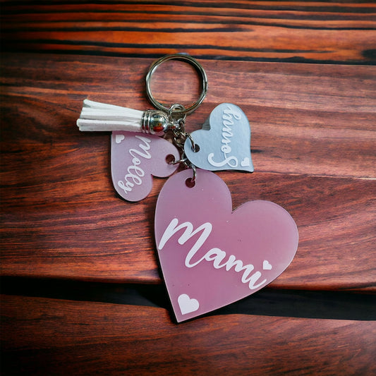 Personalised Acrylic Heart Keyring