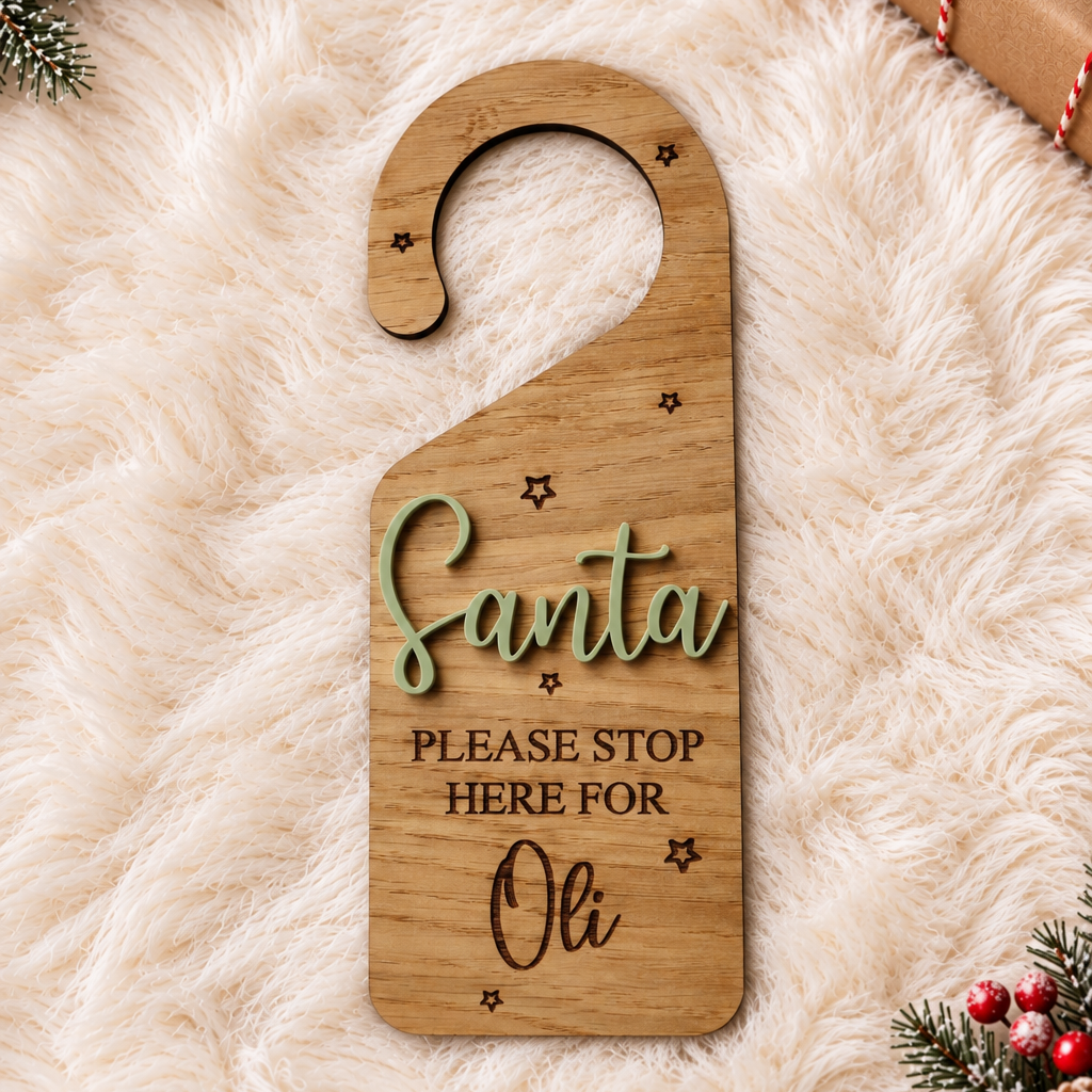 Personalised Santa Stop Here Door Hanger