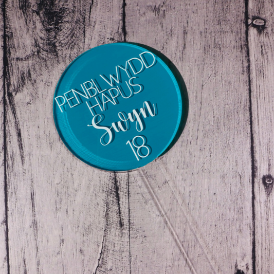 Penblwydd Hapus Cake Topper - Lagoon