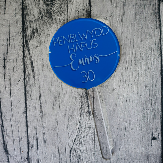 Penblwydd Hapus Cake Topper - Overseas Blue