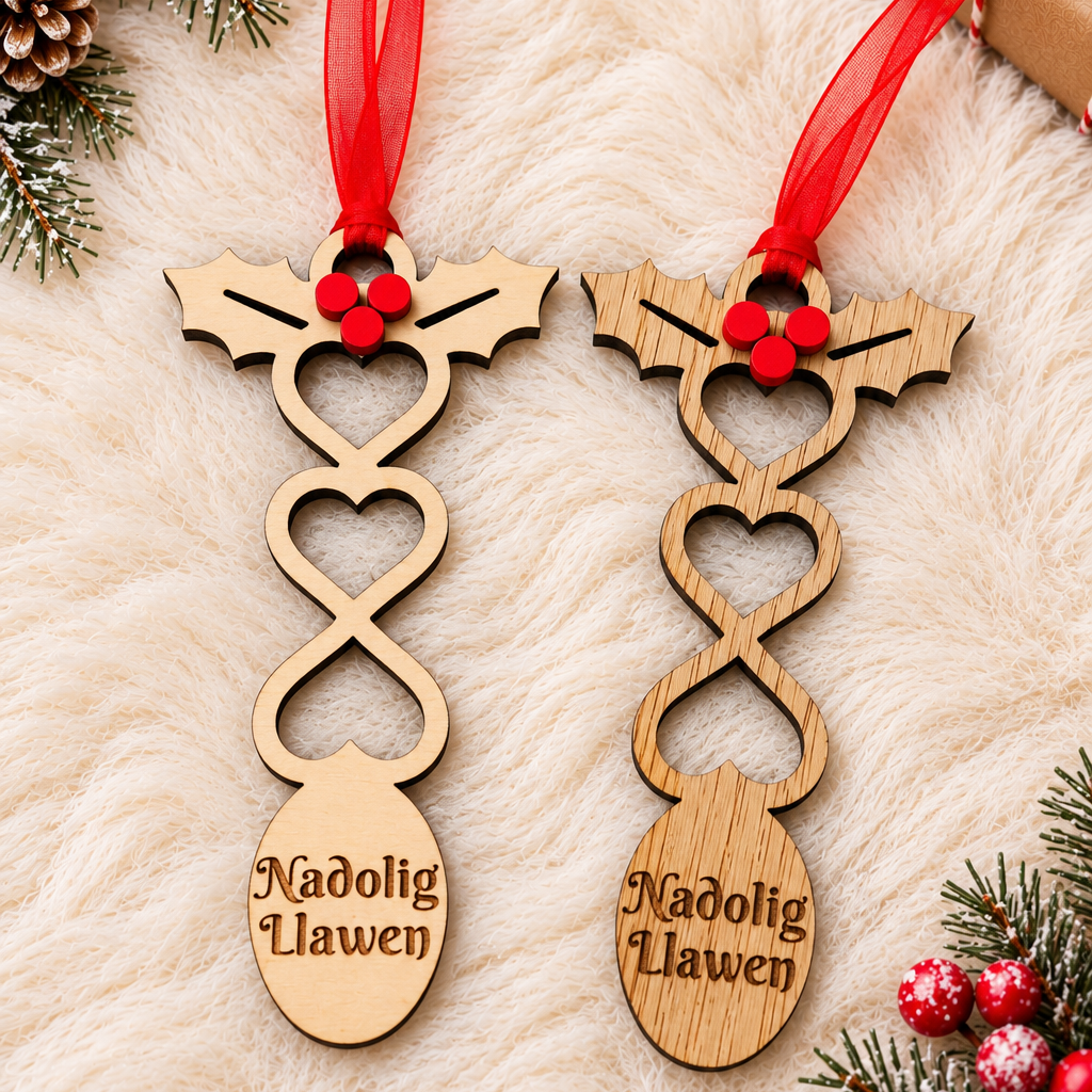 Nadolig Llawen love spoon tree decoration