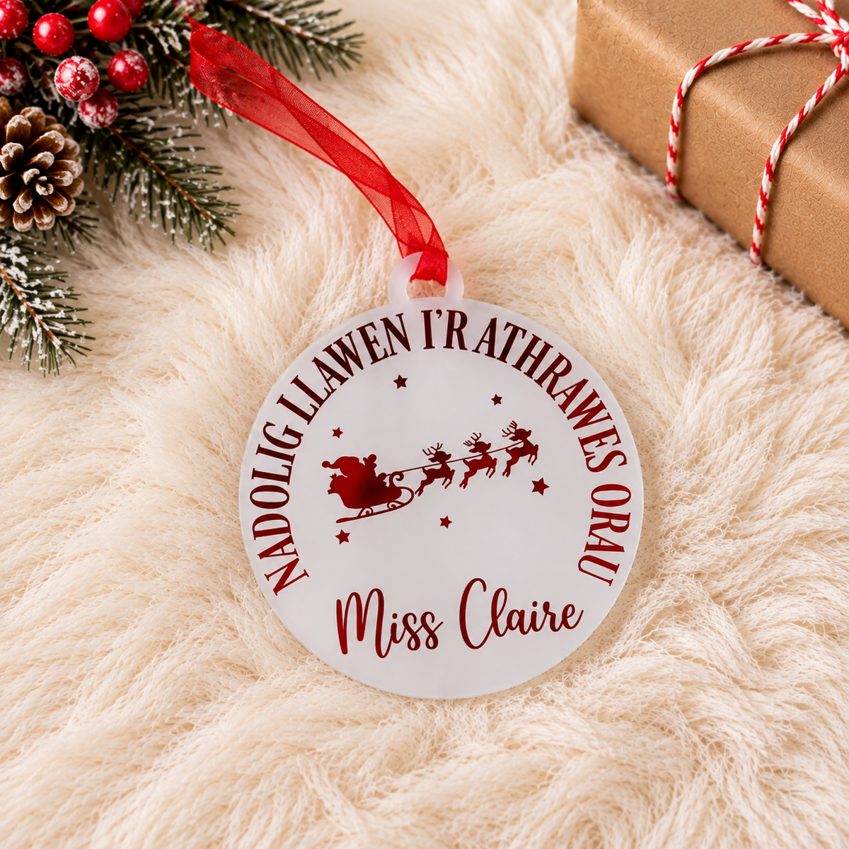 Merry Christmas to the Best Teacher personalised Tree Decoration