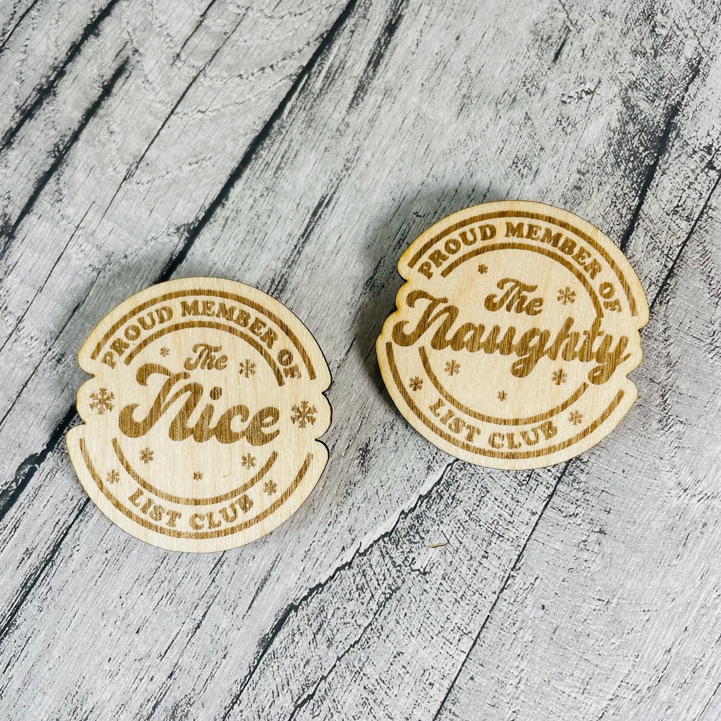 Naughty or Nice pin badge