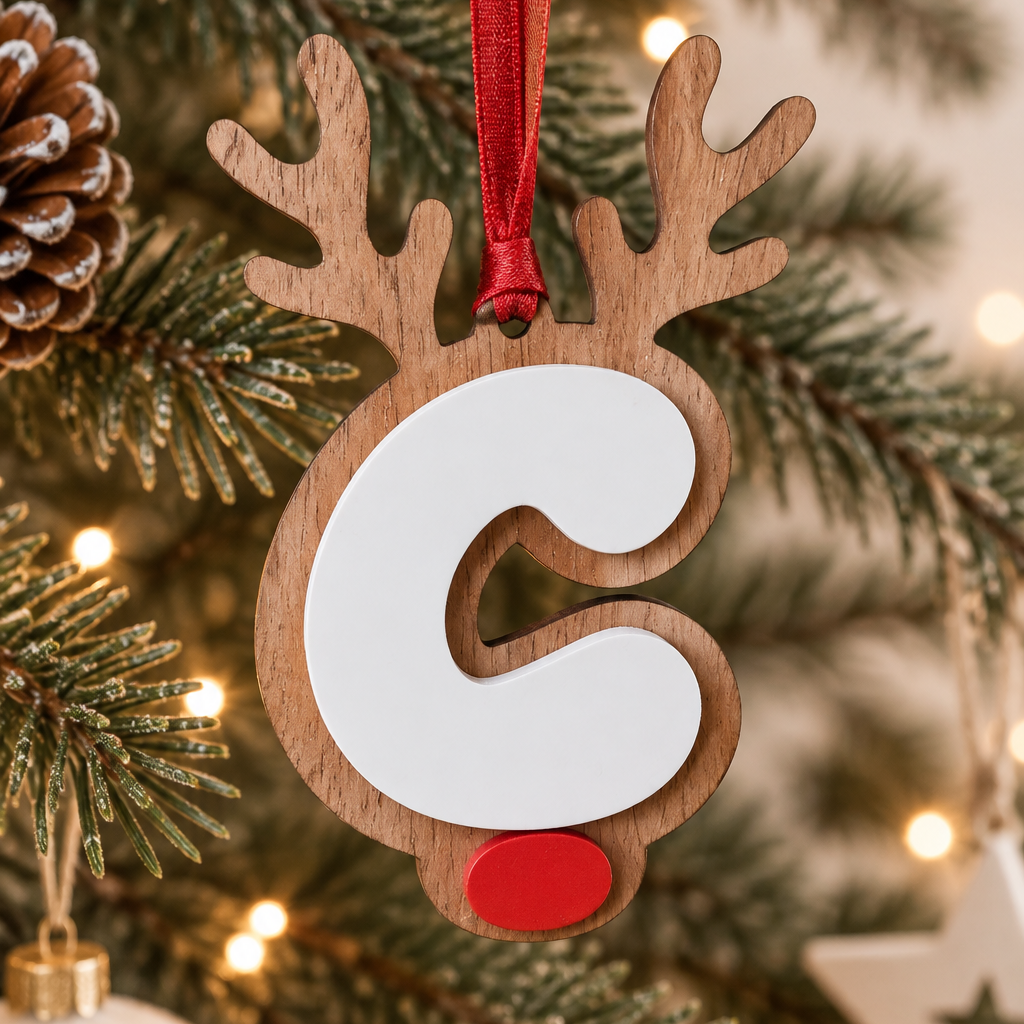 Reindeer Initial Tree Decoration