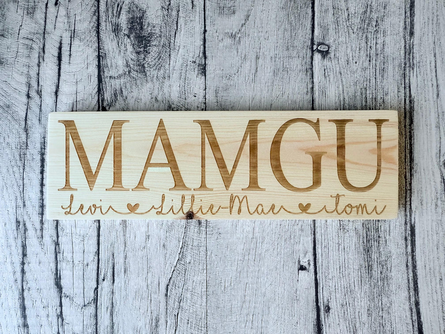 Engraved Welsh Mamgu Wooden Sign